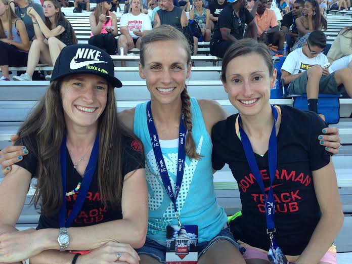 Carrie Dimoff and Julia Webb, along with BTC teammate and all-around awesome Kristen Rohde. Photo from Webb's blog.